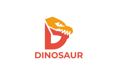 letter d dinosaur vector template logo design