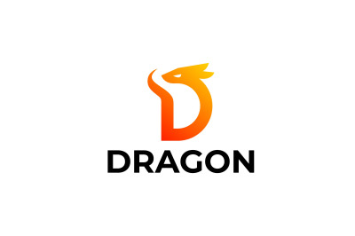 letter d dragon vector template logo design