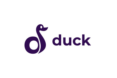 letter d duck vector template logo design