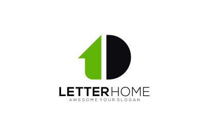 letter d home vector template logo design