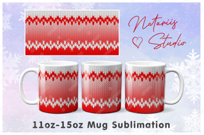 Cozy Christmas Knitted Pattern for 11oz - 15oz MUG.