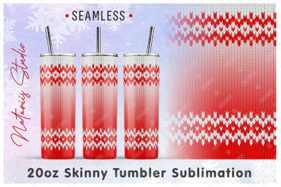 Cozy Christmas Knitted Pattern - 20oz Skinny Tumbler