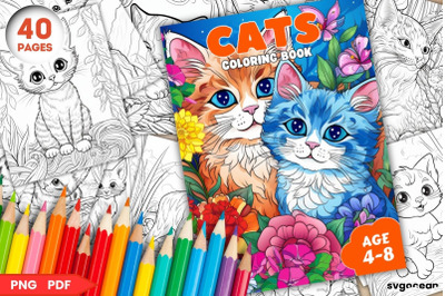 Cute Cats Coloring Book | Coloring pages for kids