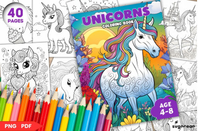 Unicorns Coloring Book | Coloring pages for kids
