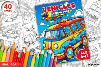 Vehicles Coloring Book | Coloring pages for kids