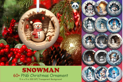 3D Snowman Christmas Ornament Bundle
