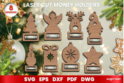 Christmas Money Holder SVG Bundle | Laser Cut | Glowforge