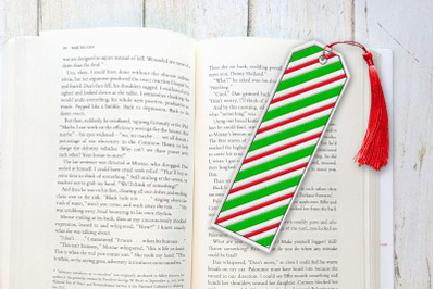 Dual Stripe Christmas Bookmark ITH | Applique Embroidery