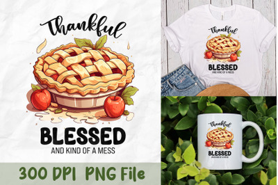 Thankful for Pie Design PNG