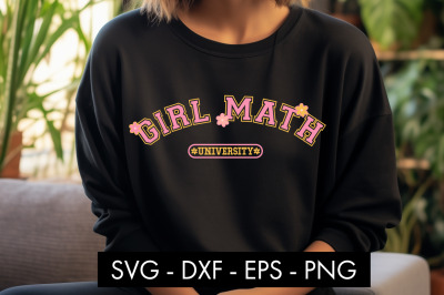 Girl Math University SVG Cut File