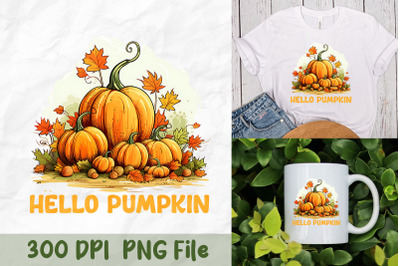 Hello Pumpkin Autumn PNG