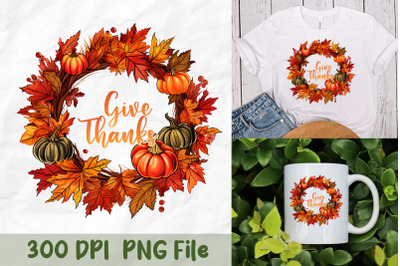 Give Thanks Wreath PNG