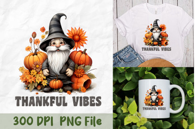 Thankful Vibes Wizard PNG