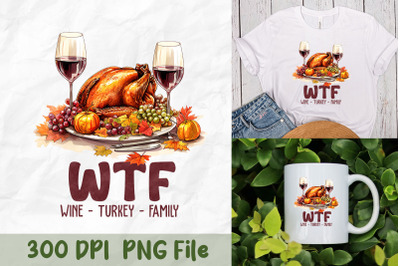 WTF Wine Turkey Family PNG