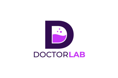 letter d laboratory vector template logo design