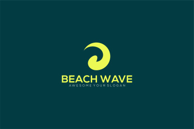 letter d wave vector template logo design