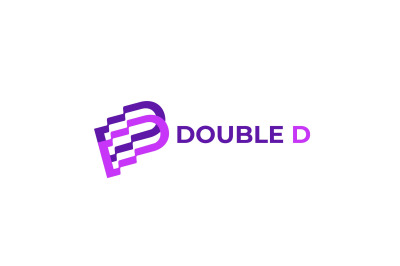 letter double d heart vector template logo design