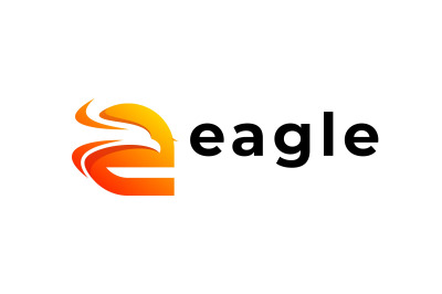 letter e eagle vector template logo design