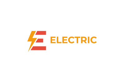 letter e lightning vector template logo design