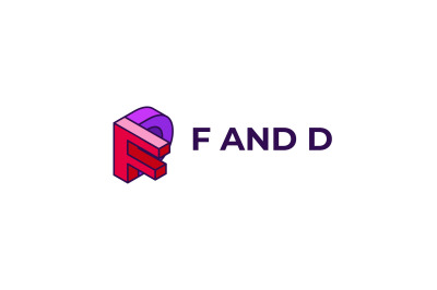 letter f and d vector template logo design