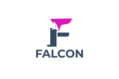 letter f falcon vector template logo design