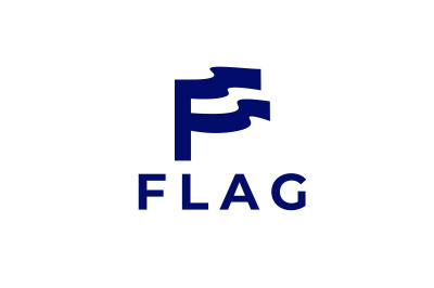 letter f flag vector template logo design