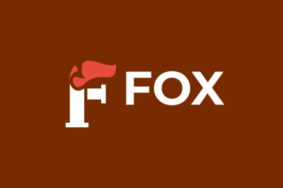 letter f fox vector template logo design