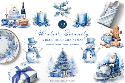 A Blue Christmas Watercol
