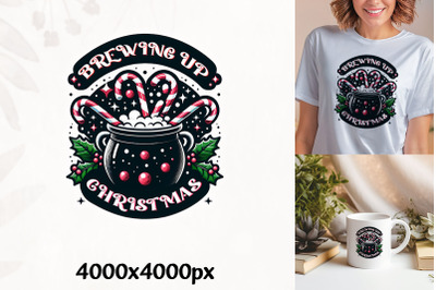 Brewing Up Christmas Witch Art