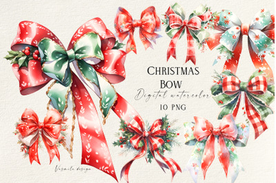 Christmas Decorative Bows Clipart, Ribbon Bow PNG