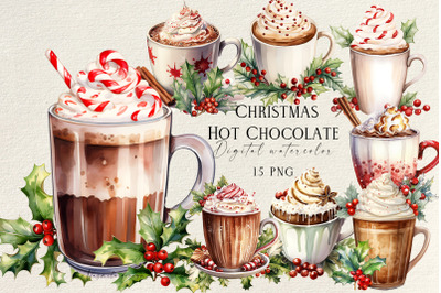Watercolor Hot Chocolate Clipart