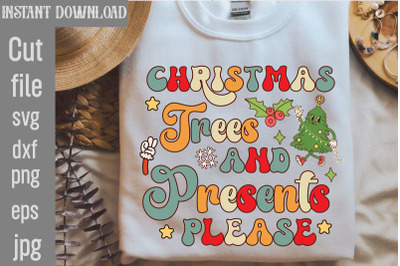 Christmas Trees And Presents Please,Retro Christmas Sublimation Bundle