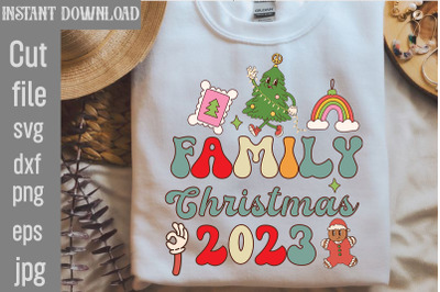 Family Christmas 2023&2C;Retro Christmas Sublimation Bundle Christmas Bun