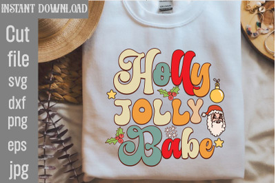 Holly Jolly Babe&2C;Retro Christmas Sublimation Bundle Christmas Bundle&2C;H