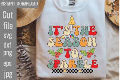 It&#039;s the Season to Sparkle,Retro Christmas Sublimation Bundle Christma