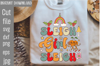 Sleigh Girl Sleigh&2C;Retro Christmas Sublimation Bundle Christmas Bundle