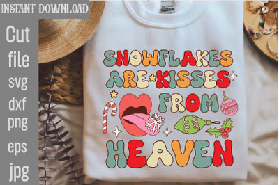 Snowflakes Are Kisses from Heaven&2C;Retro Christmas Sublimation Bundle C