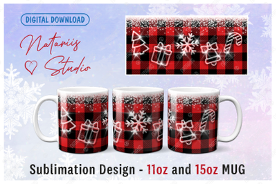 Christmas Buffalo Plaid pattern for 11oz - 15oz mugs