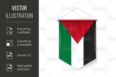 Pennant Flag Icon of Palestine