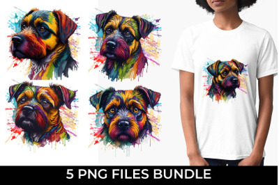 Rainbow Border Terrier Dog Watercolor Bundle Sublimation Free For Commercial Use