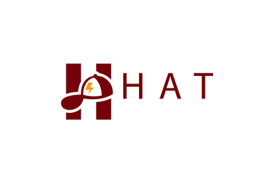 letter h hat vector template logo design