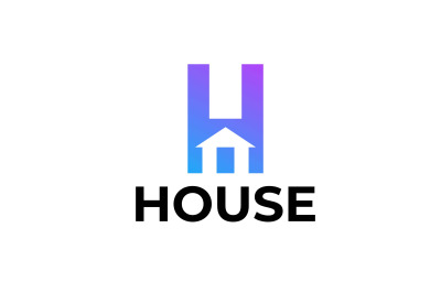 letter h house logo vector template logo design