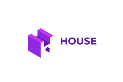 letter h house vector template logo design