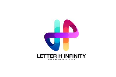 letter h infinity vector template logo design