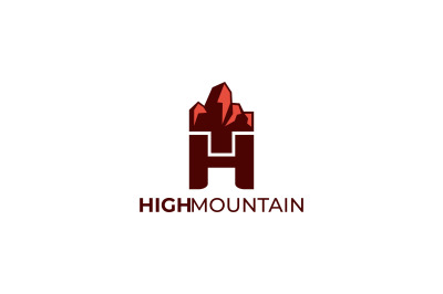 letter h mountain logo vector template logo design