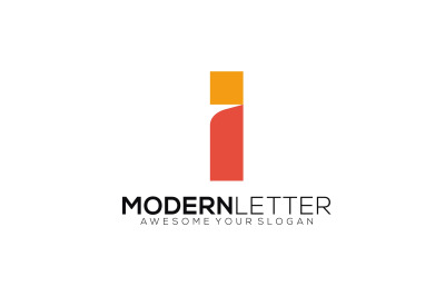 letter i vector template logo design