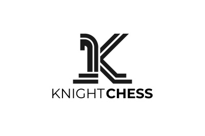 letter k chess horse vector template logo design