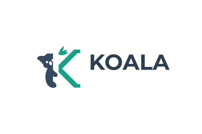 letter k koala vector template logo design