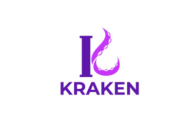 letter k kraken vector template logo design