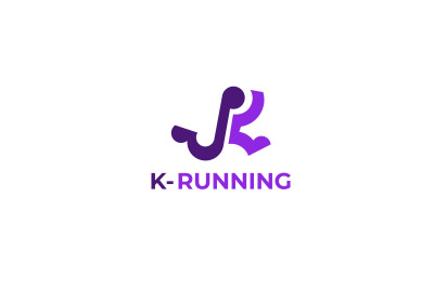 letter k running vector template logo design